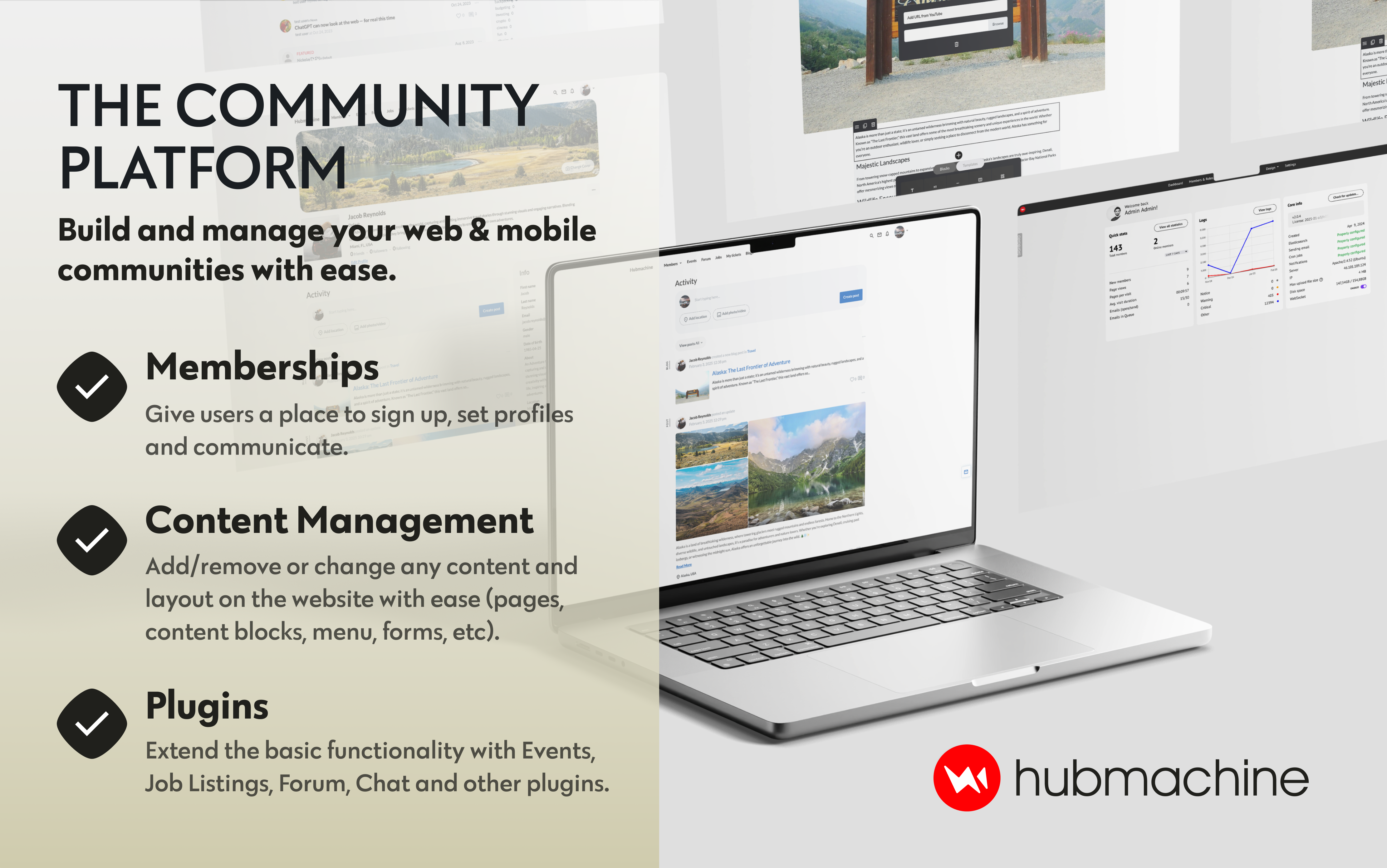Mídia 1 de Máquina Hub - Crie e gerencie suas comunidades web e móveis com facilidade