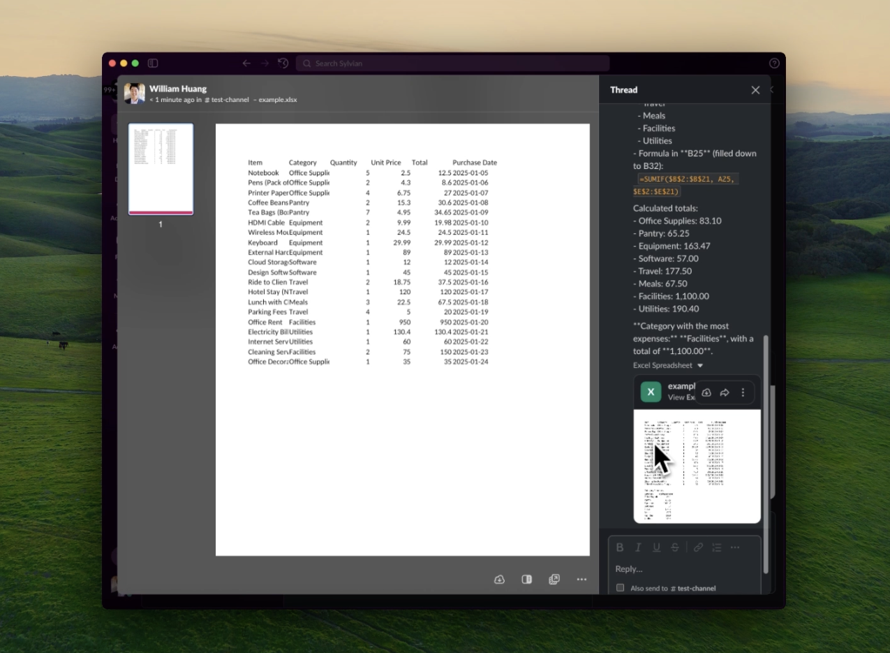 Sylvian Excel Agent gallery image