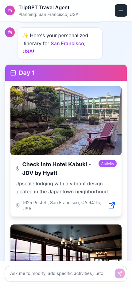 TripGPT - AI-powered Travel Planning Chat Agent Medien 6