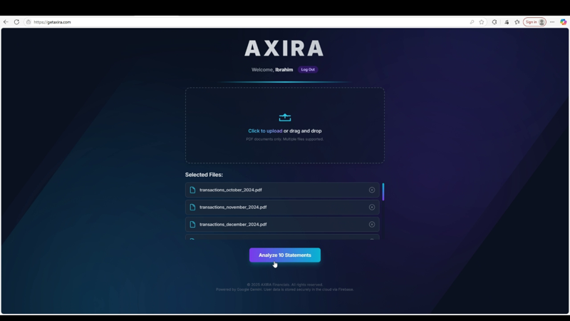AXIRA-AI 재무 공동 부채 - 은행 진술을 현명한 재무 통찰력으로 전환하십시오. 미디어 3
