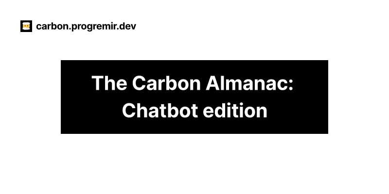The Carbon Almanac: Chatbot gallery image