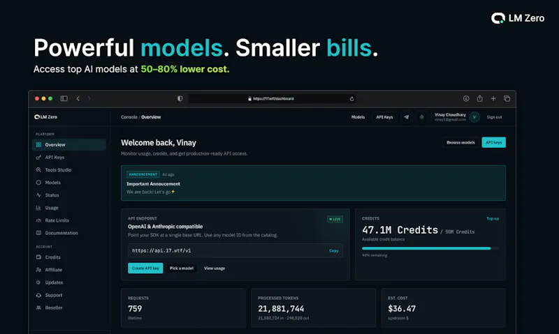 LM0 API - Free LLM Gateway screenshot 1