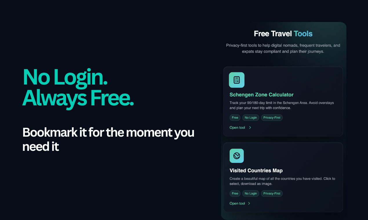 Schengen Zone Calculator gallery image