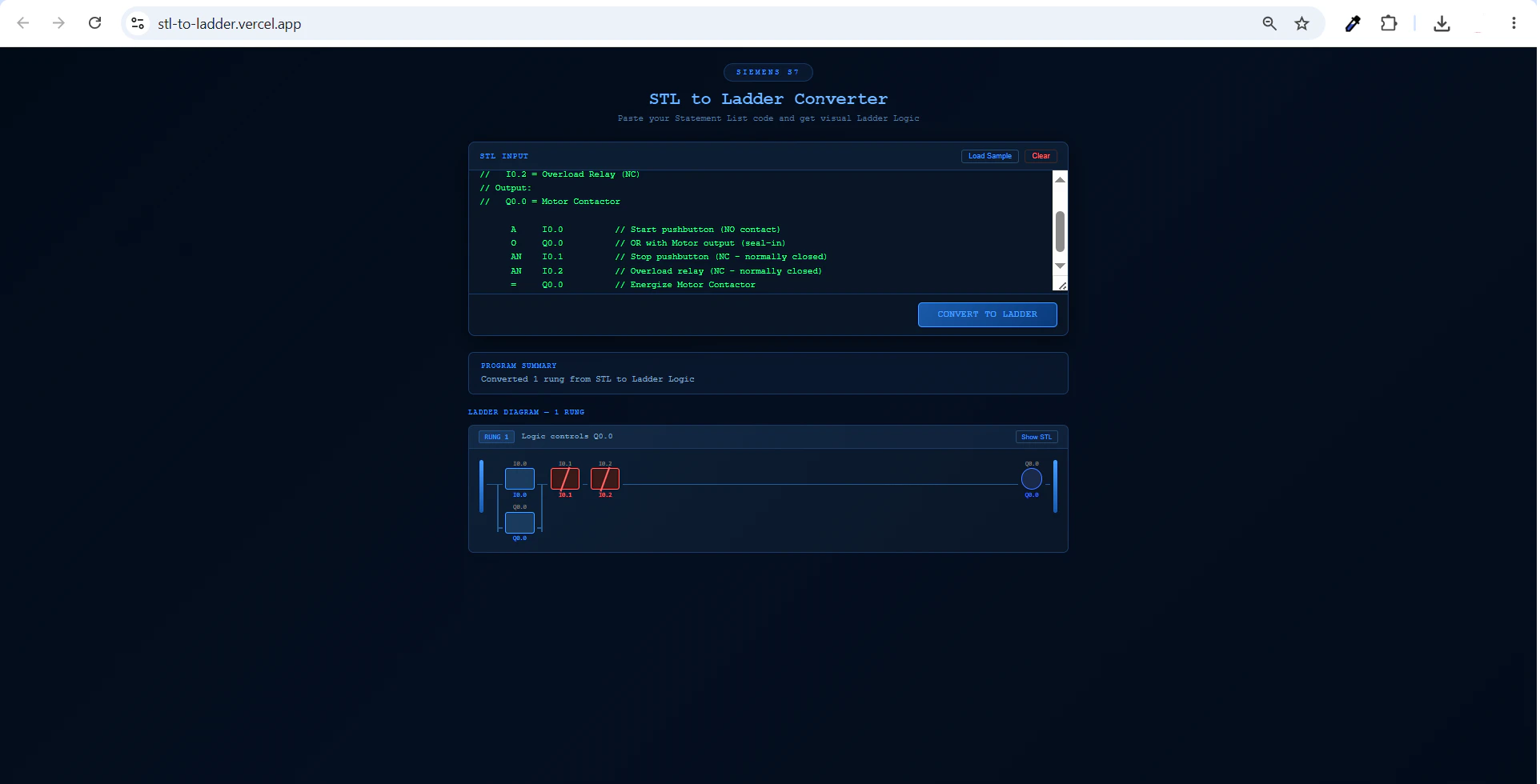STL to Ladder Converter 截图