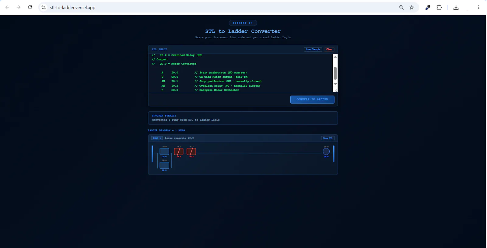 STL to Ladder Converter screenshot 1