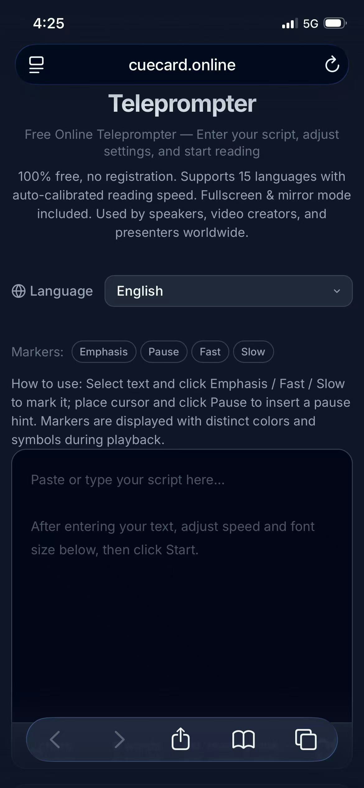 CueCard — Free Online Teleprompter gallery image