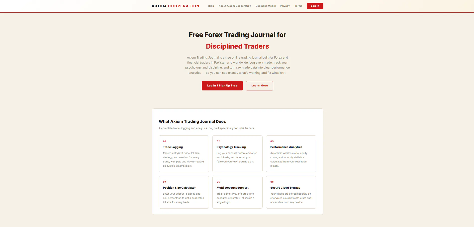 Axiom Trading Journel