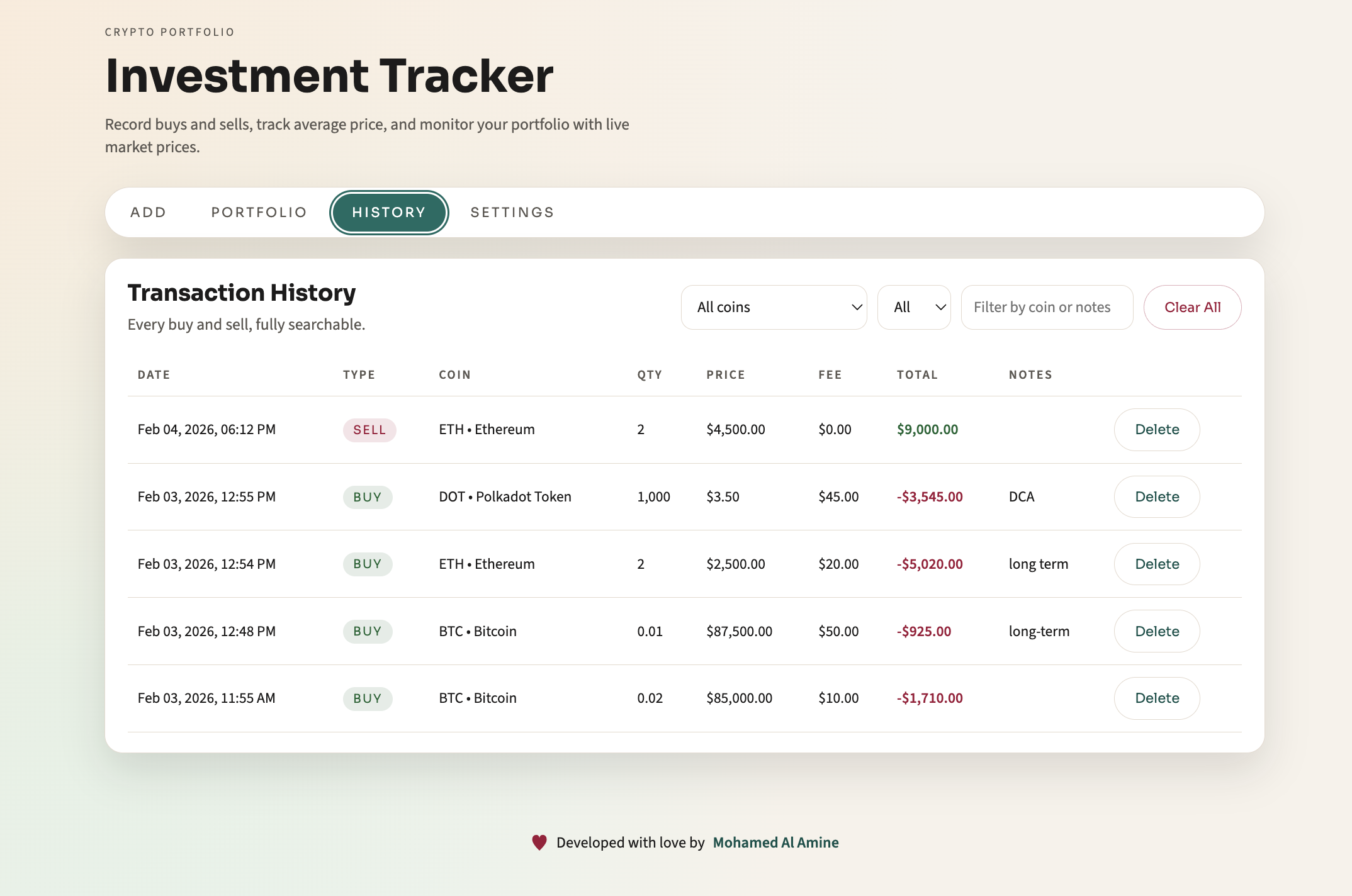 Crypto Investment Tracker gallery image