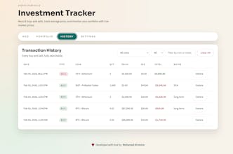 Crypto Investment Tracker gallery image