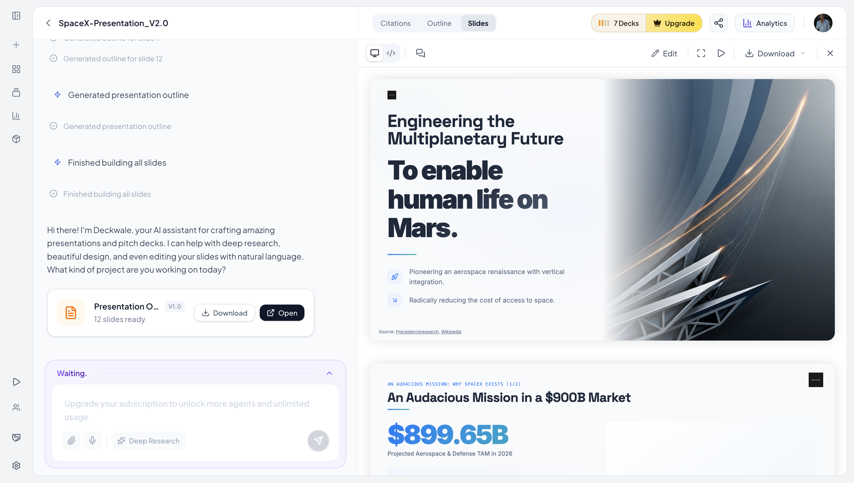 Deckwale AI Presentation Builder gallery image