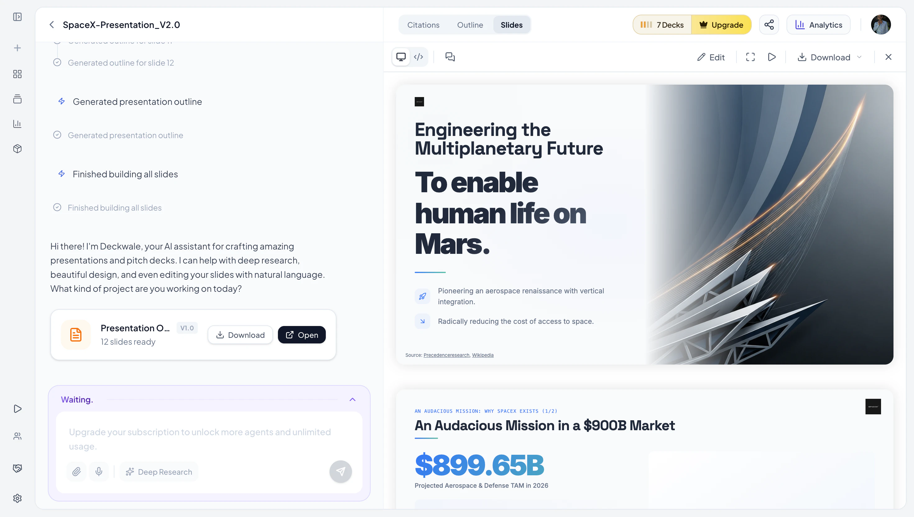 Deckwale AI Presentation Builder screenshot 3