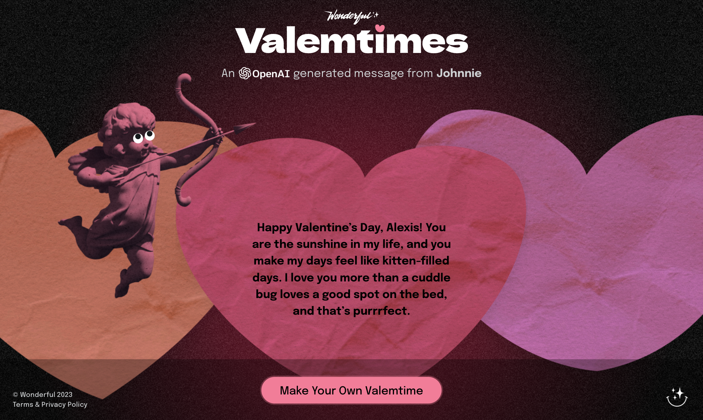 Valemtimes - Openai tarafından güçlendirilen ücretsiz bir AI Valentine jeneratörü 💘 medya 3