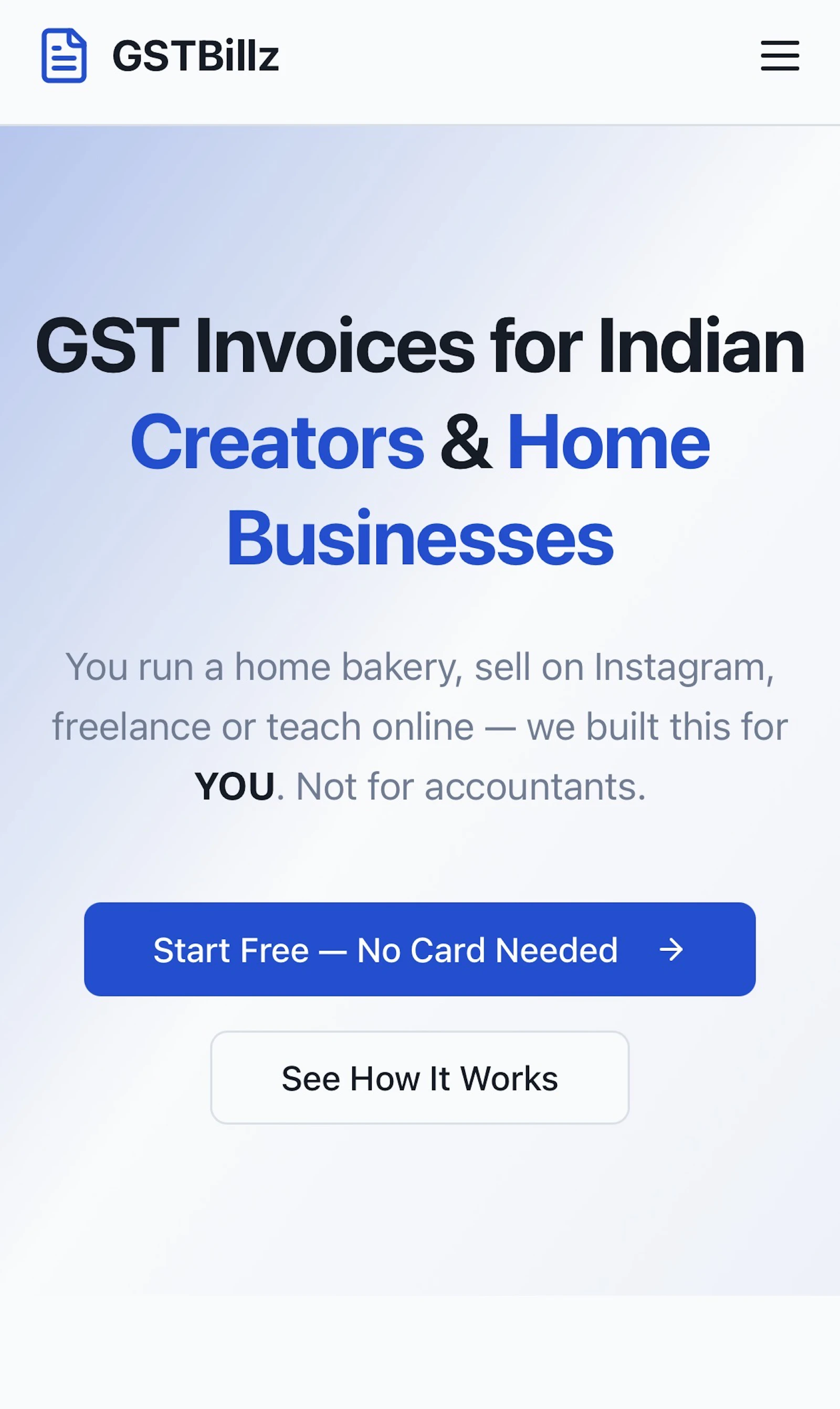 GSTBillz-GST Billing for Indian Creators screenshot 1