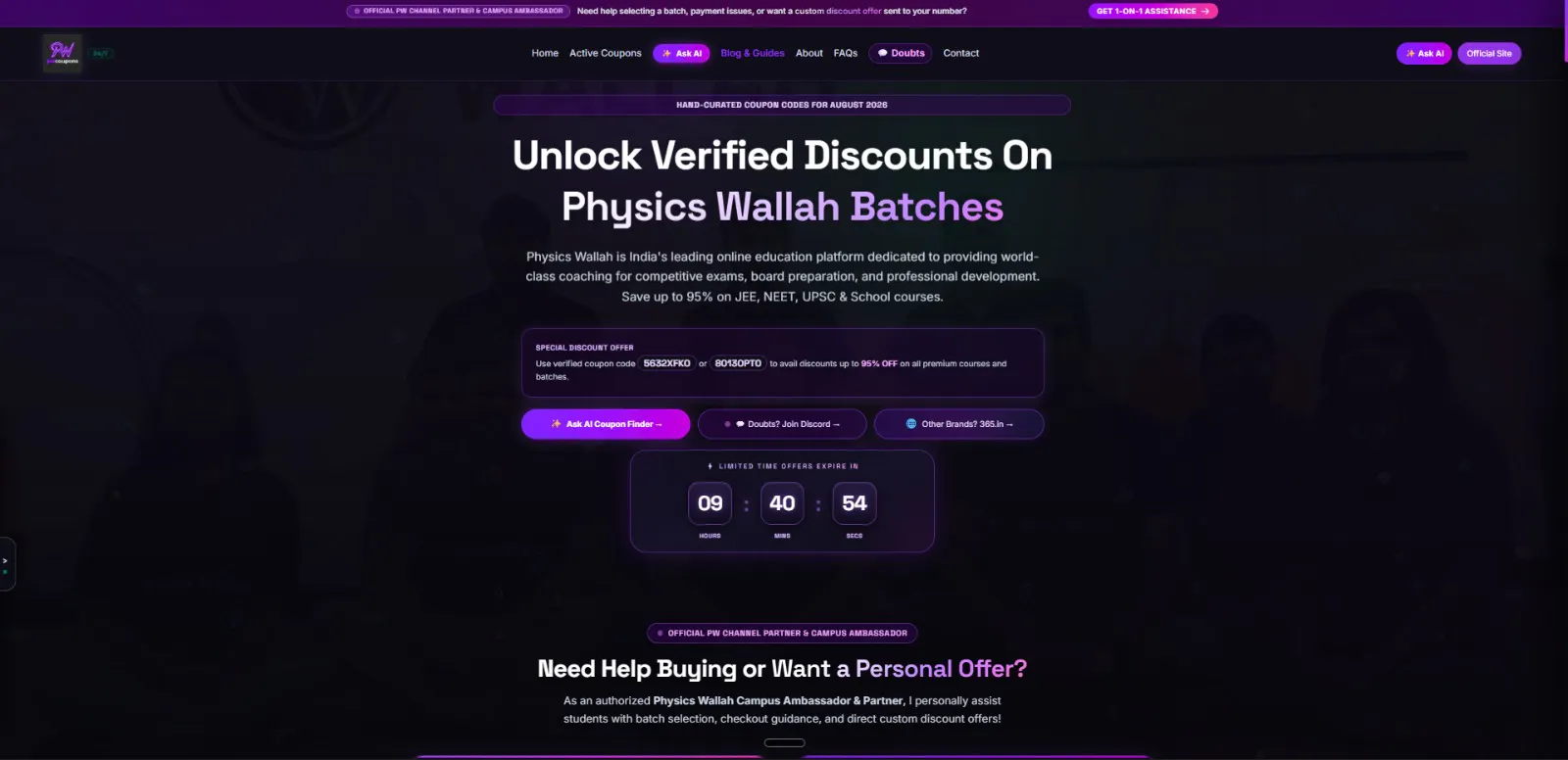 PW Coupons: Save on PW Batches screenshot 1