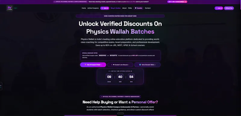 PW Coupons: Save on PW Batches screenshot 1