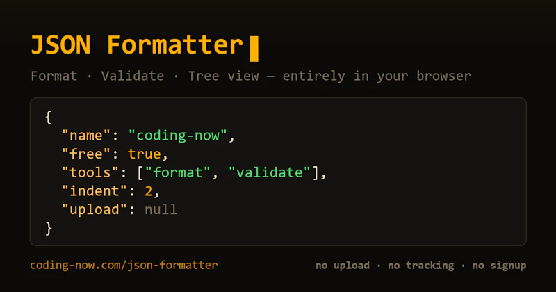 CODINGNOW JSON Formatter screenshot 1