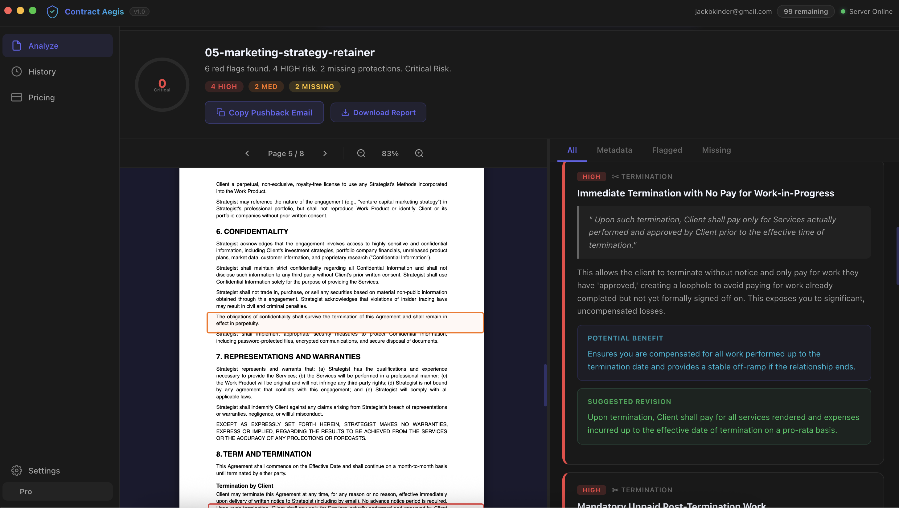 Contract Aegis - AI Contract Reviewer  - Screenshot 5 showing product features and functionality