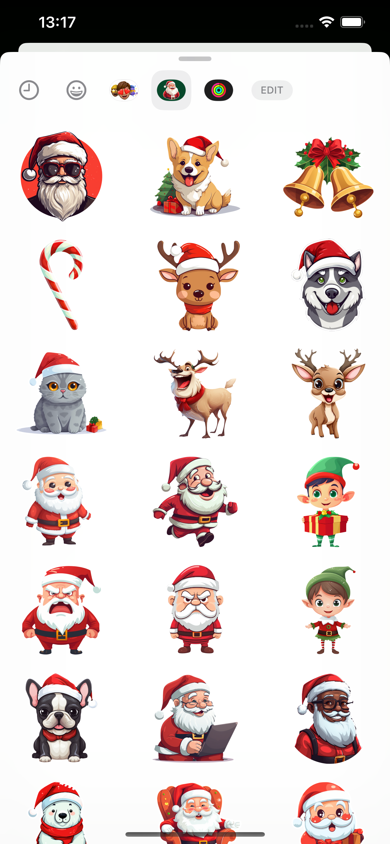 Juego de pegatinas de Feliz Navidad media 2