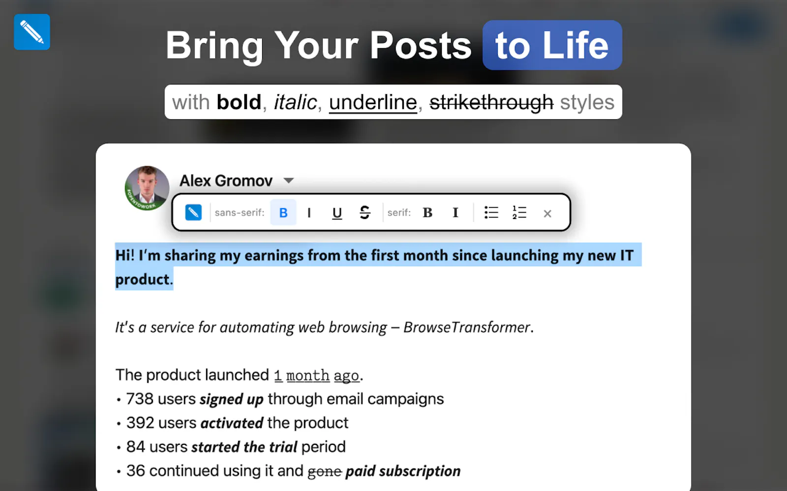 LinkedIn Formatter screenshot 2