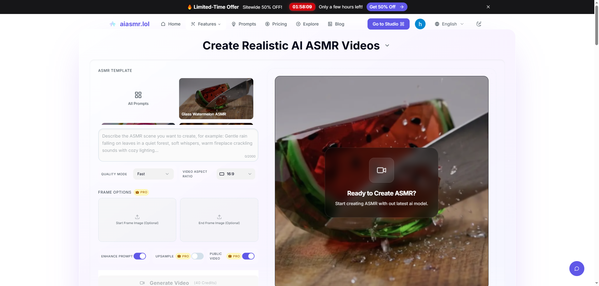 All in one studio for ASMR creator - Main product screenshot demonstrating key features and user interface