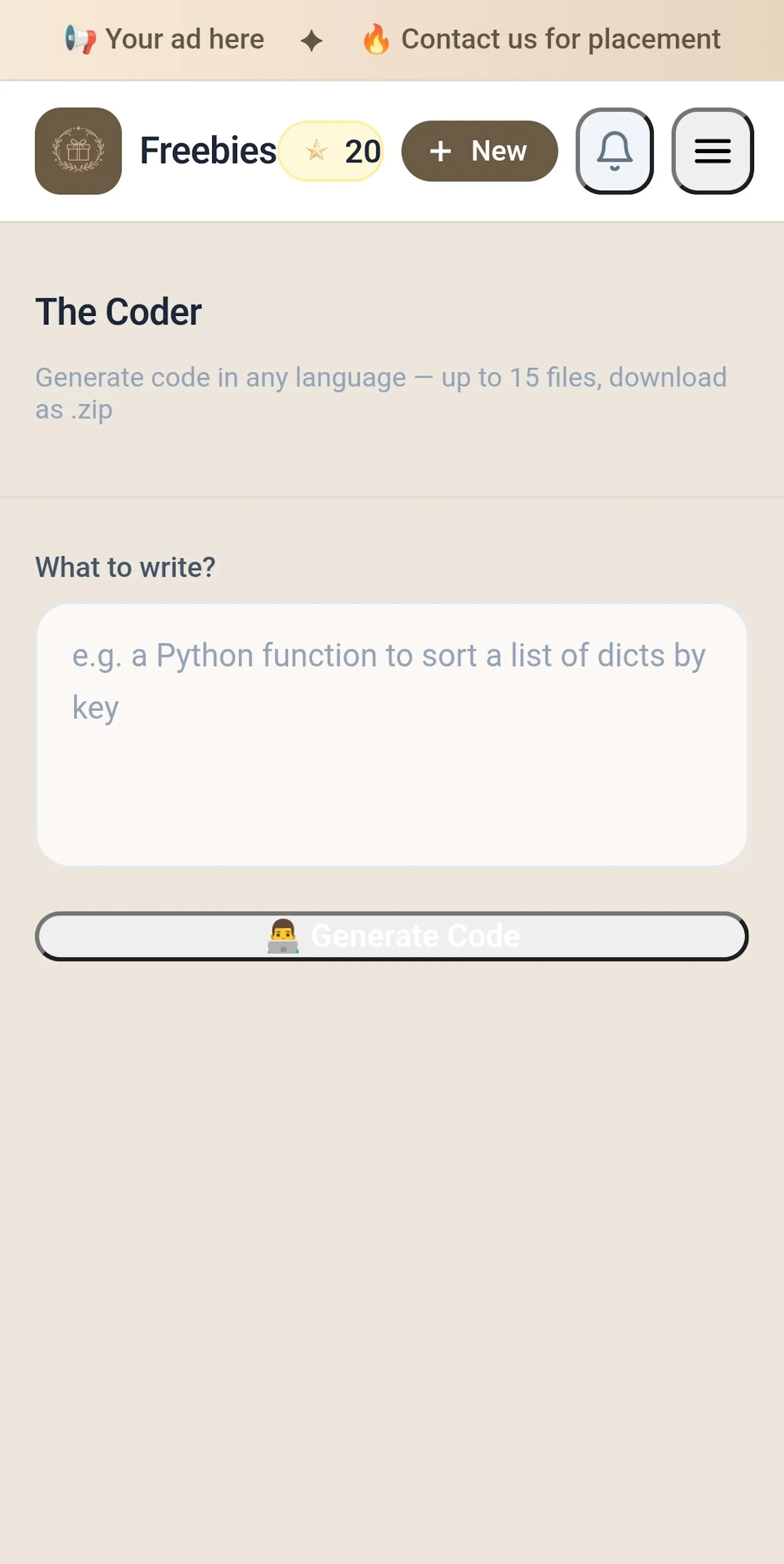 Freebies AI screenshot 2