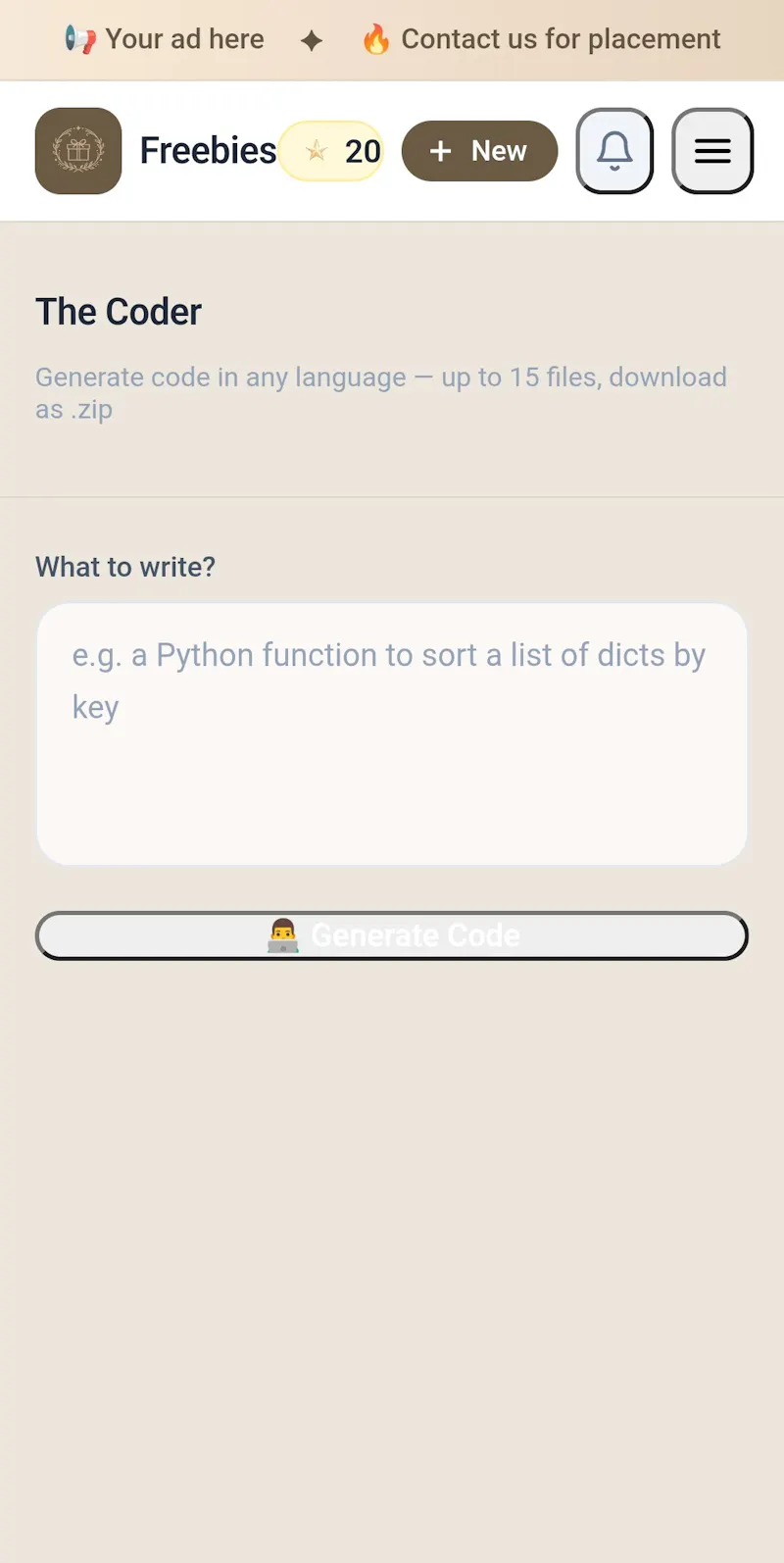 Freebies AI screenshot 2