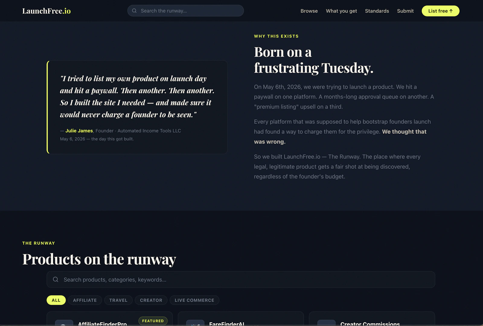 LaunchFree.io screenshot 2