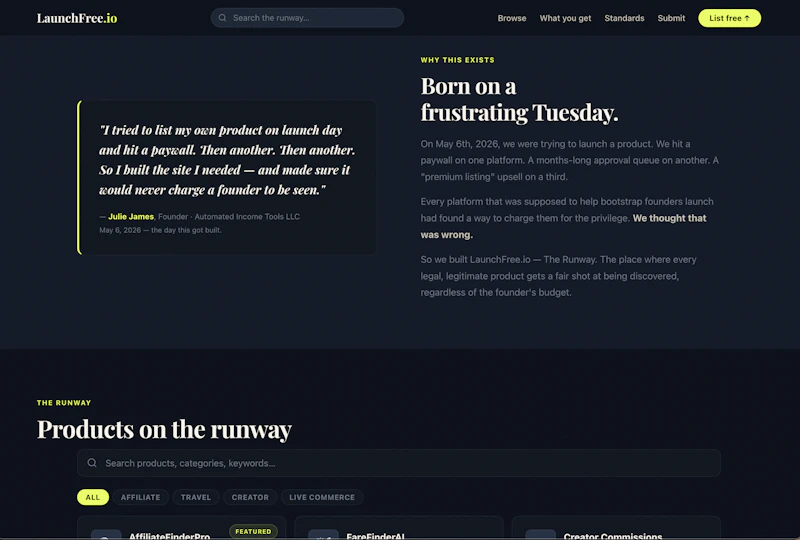 LaunchFree.io screenshot 2