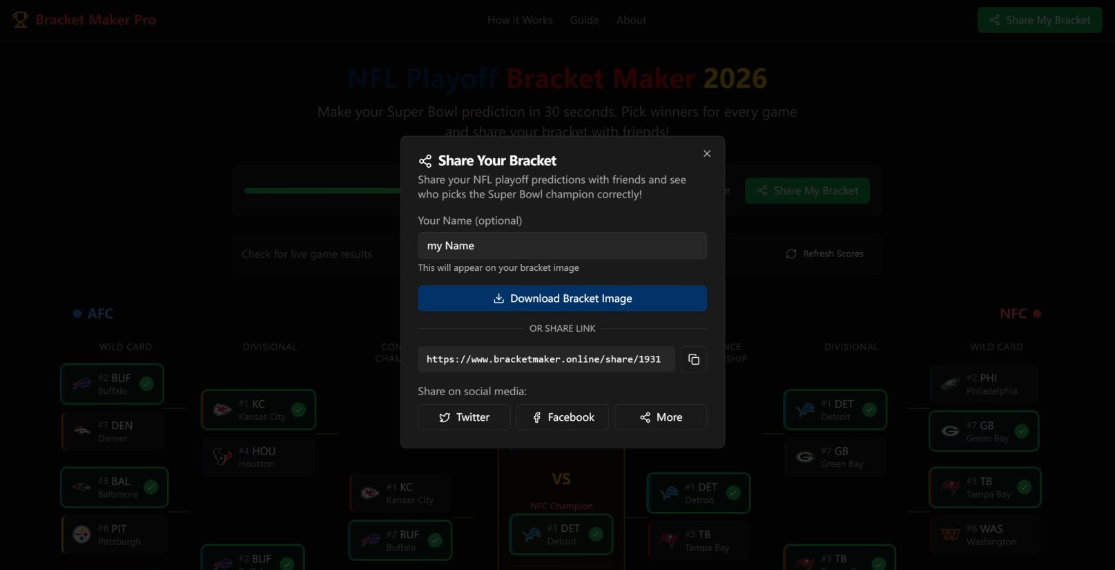 NFL Bracket Maker gallery image