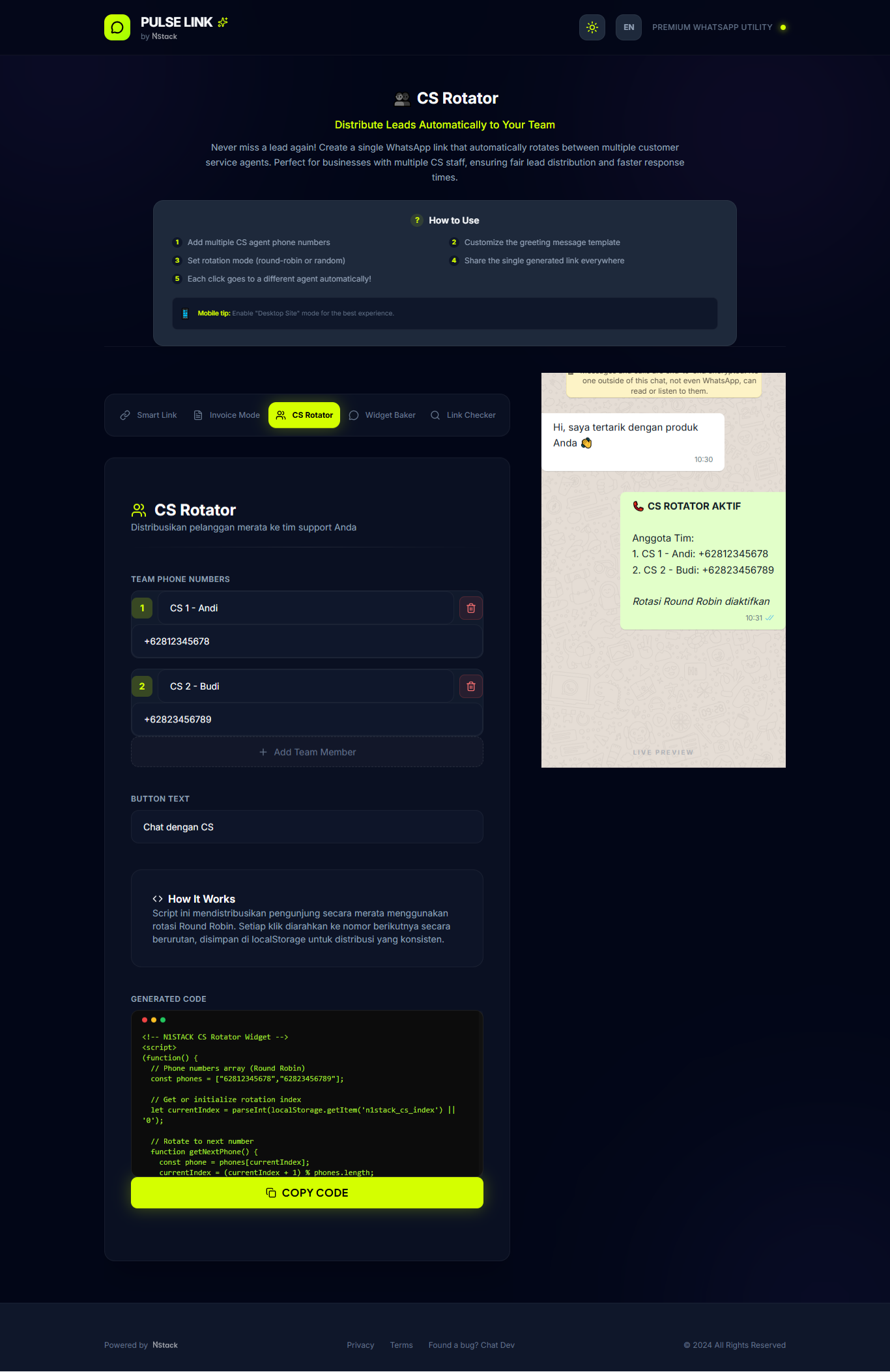 PULSE LINK - Screenshot 3 showing product features and functionality