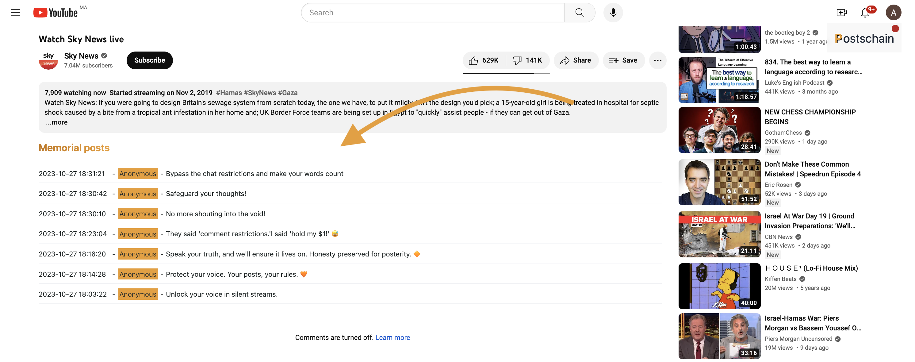 Postschain - Post permanent comments, reviews or messages on any website media 3