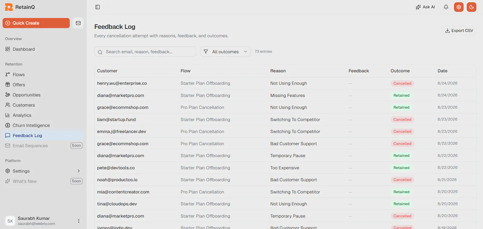 RetainQ screenshot 3