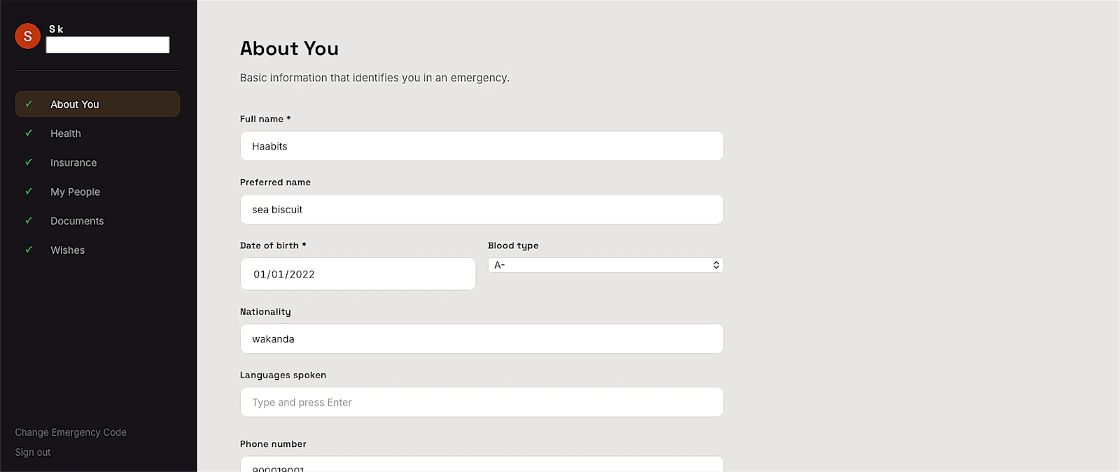 InCaseOf screenshot 3