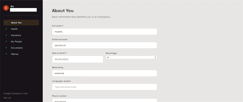 InCaseOf screenshot 3