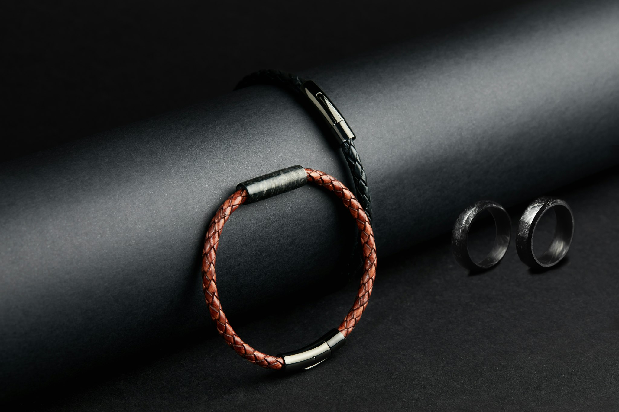 Forged carbon fiber jewelry with kevlar gallery image