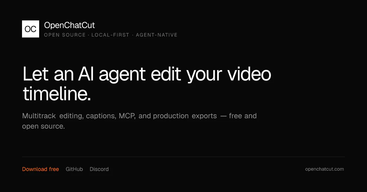 startuptile OpenChatCut-Open-source AI agent video editor with a real timeline
