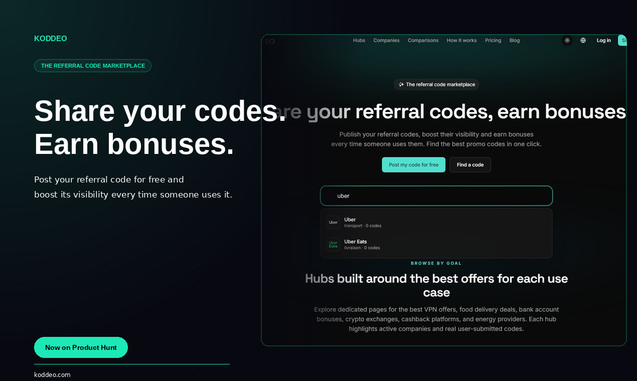Koddeo - Main product screenshot demonstrating key features and user interface