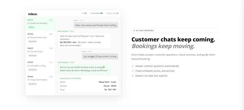 Arion Booking screenshot 2
