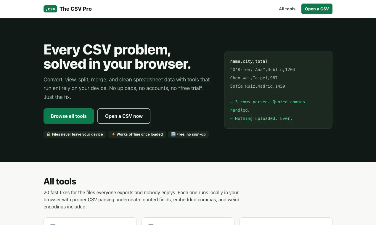 The CSV Pro gallery image