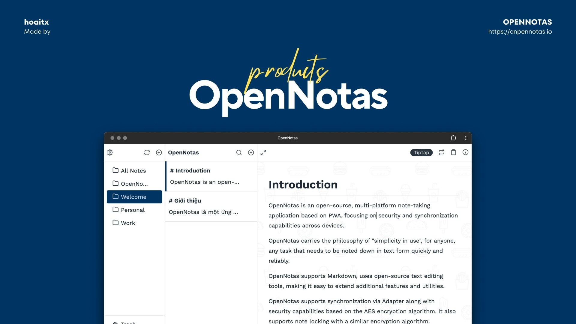 startuptile OpenNotas-The best personal note-taking app fast secure & free