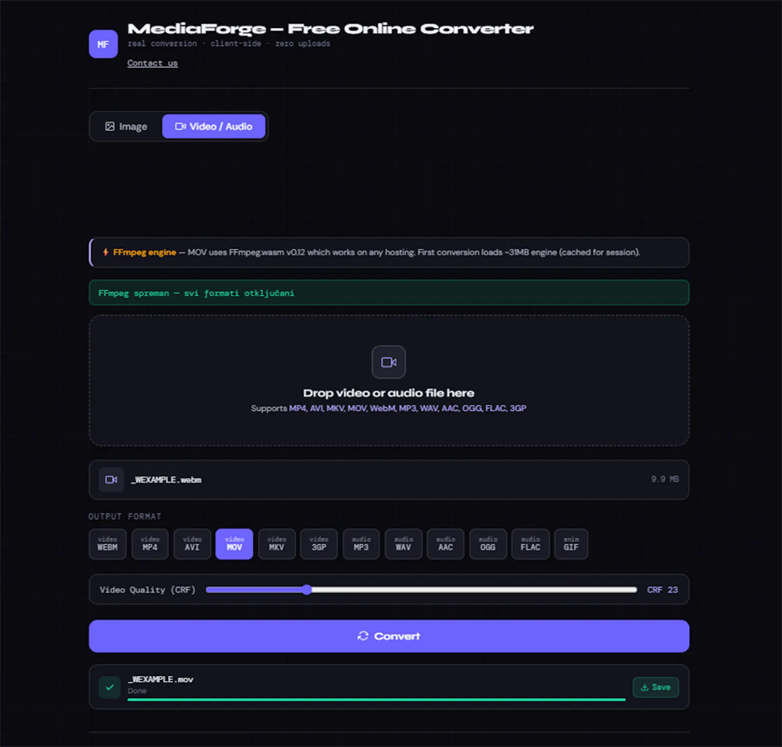 Media Forge — Online Converter screenshot 2
