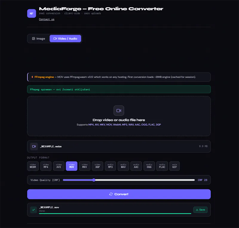Media Forge — Online Converter screenshot 2