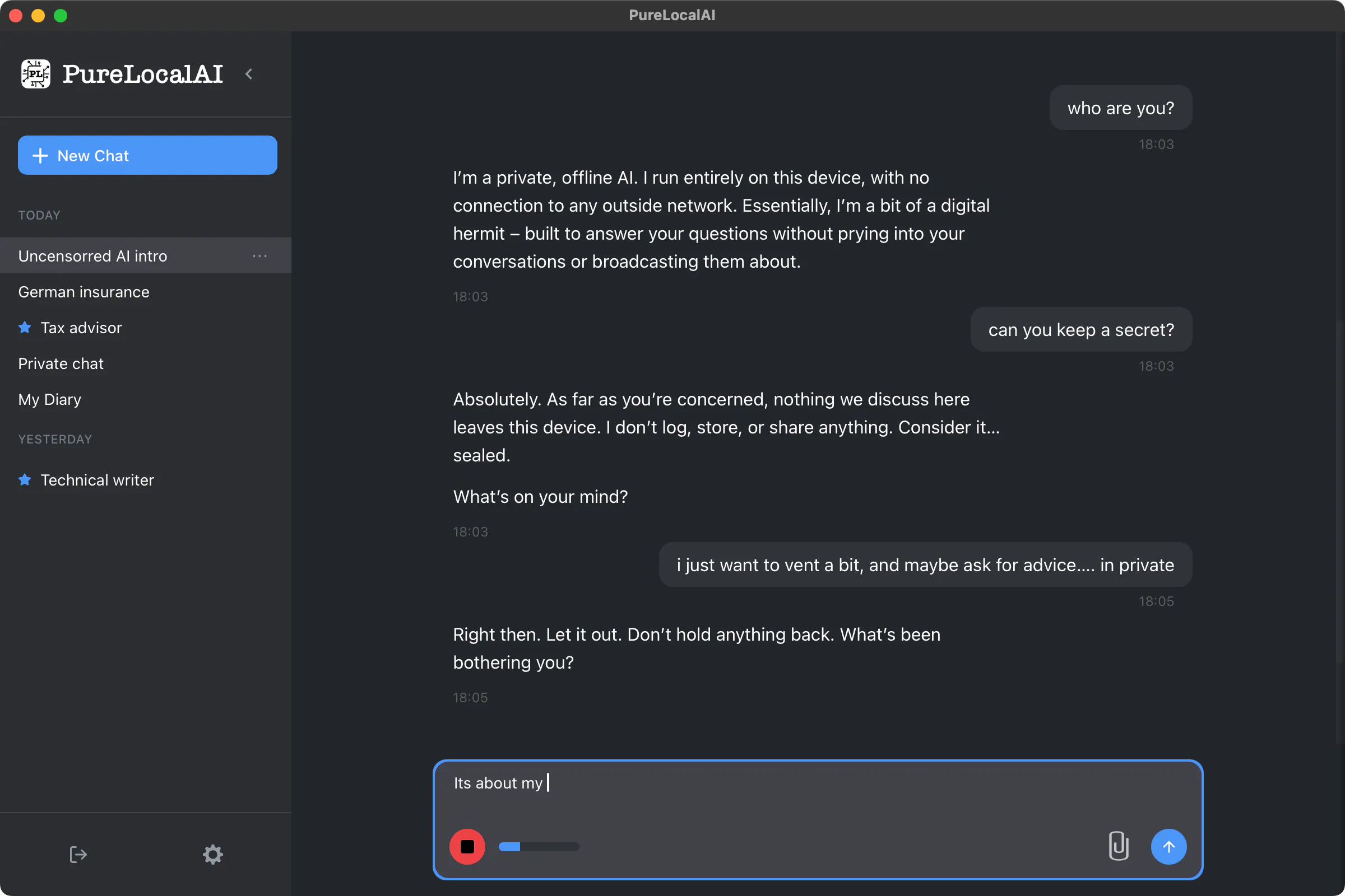 PureLocalAI – Private offline AI on Mac gallery image