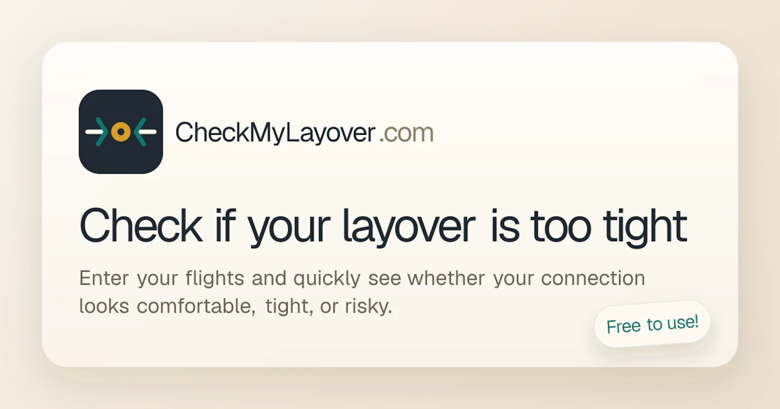 CheckMyLayover screenshot 1