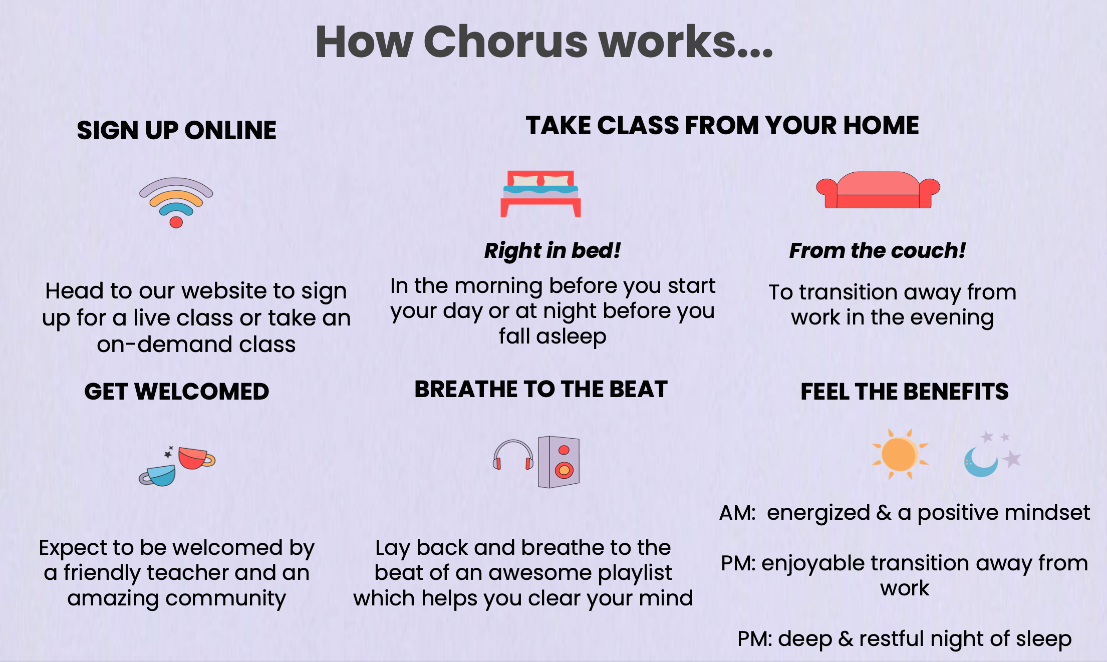 Chorus Meditation Breathe to the beat of your favorite music, with