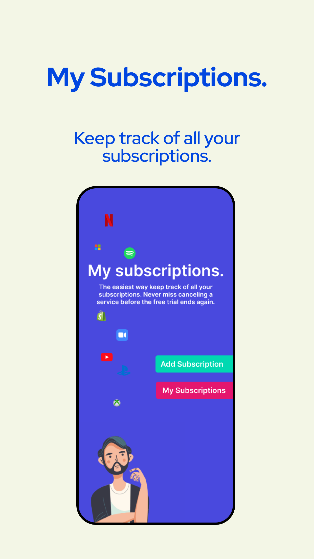 My Subscriptions Tracker App Track and manage all your subscriptions