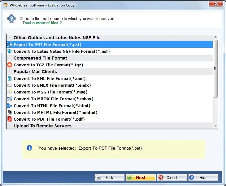 Convertitore PST WHOLECLEAR - Converti istantaneamente Exchange OST Files 2 PST per Outlook media 3