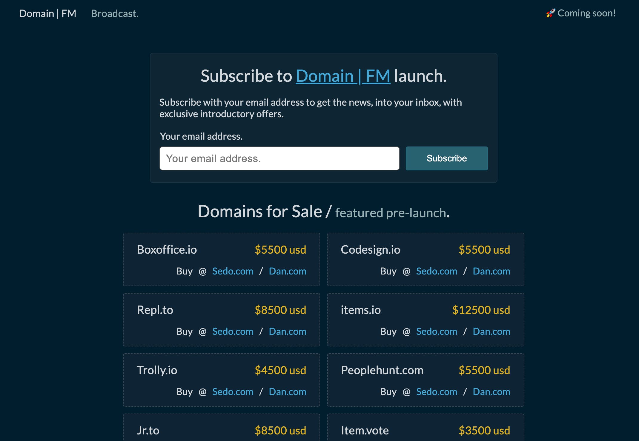 Domain.FM : Broadcast your domains ! media 1