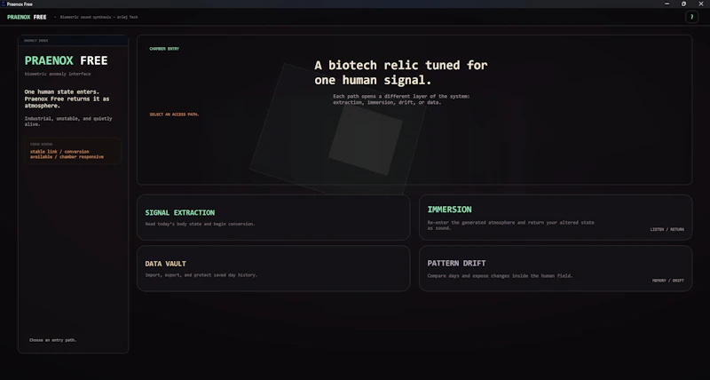 Praenox — Biometric Sound Synthesis screenshot 4