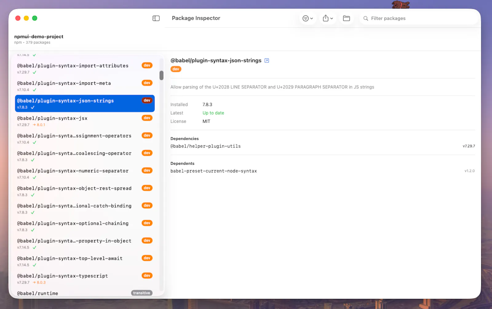 npm Package Inspector screenshot 2